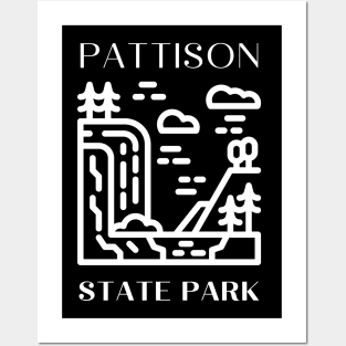 Pattison State Park Waterfall Landscape in the Forest Posters and Art